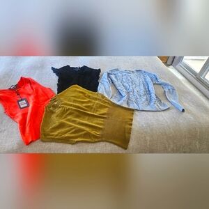 Nic+Zoe Sweater, tops, open edit, French Connection, DKNY, blue, mustard, orange